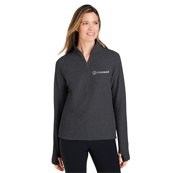Spirit Textured Quarter-Zip - Ladies' (White Logo)