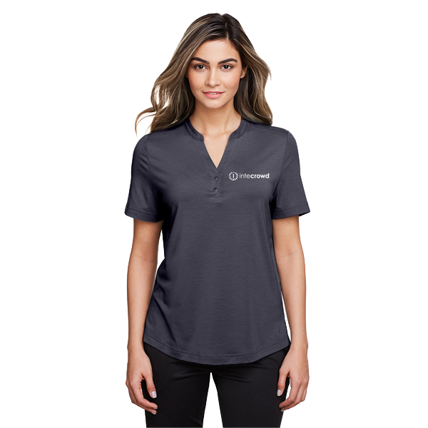 JAQ Snap-Up Stretch Performance Polo - Ladies' (White Logo)