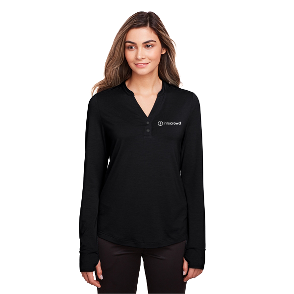 JAQ Snap-Up Stretch Performance Pullover - Ladies' (White Logo)