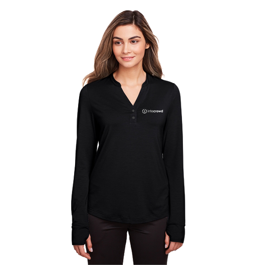 JAQ Snap-Up Stretch Performance Pullover - Ladies' (White Logo)