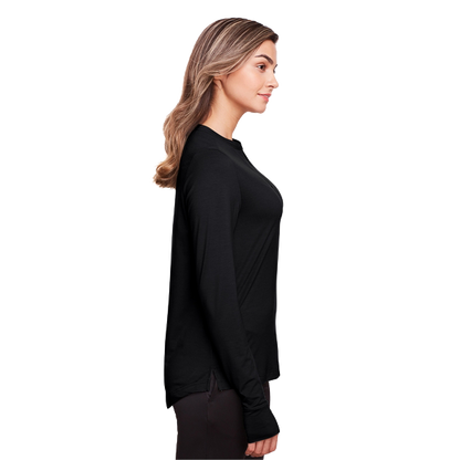 JAQ Snap-Up Stretch Performance Pullover - Ladies' (White Logo)