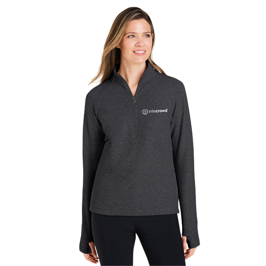 Spirit Textured Quarter-Zip - Ladies' (White Logo)